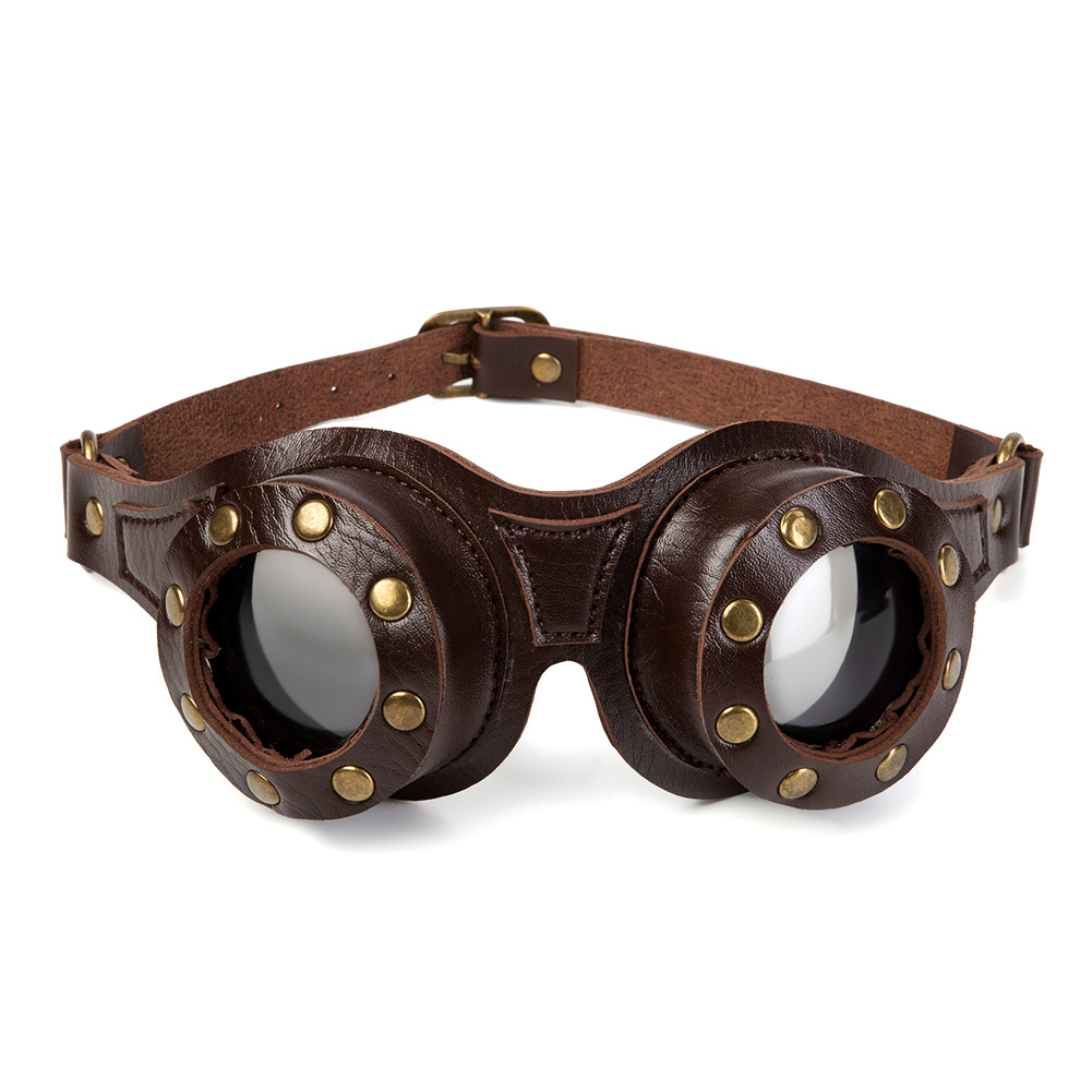 Steampunk Vintage Goggles – Gothic Rivet Welding Sunglasses for Halloween Cosplay, Costume Party & Motorcycle Riding